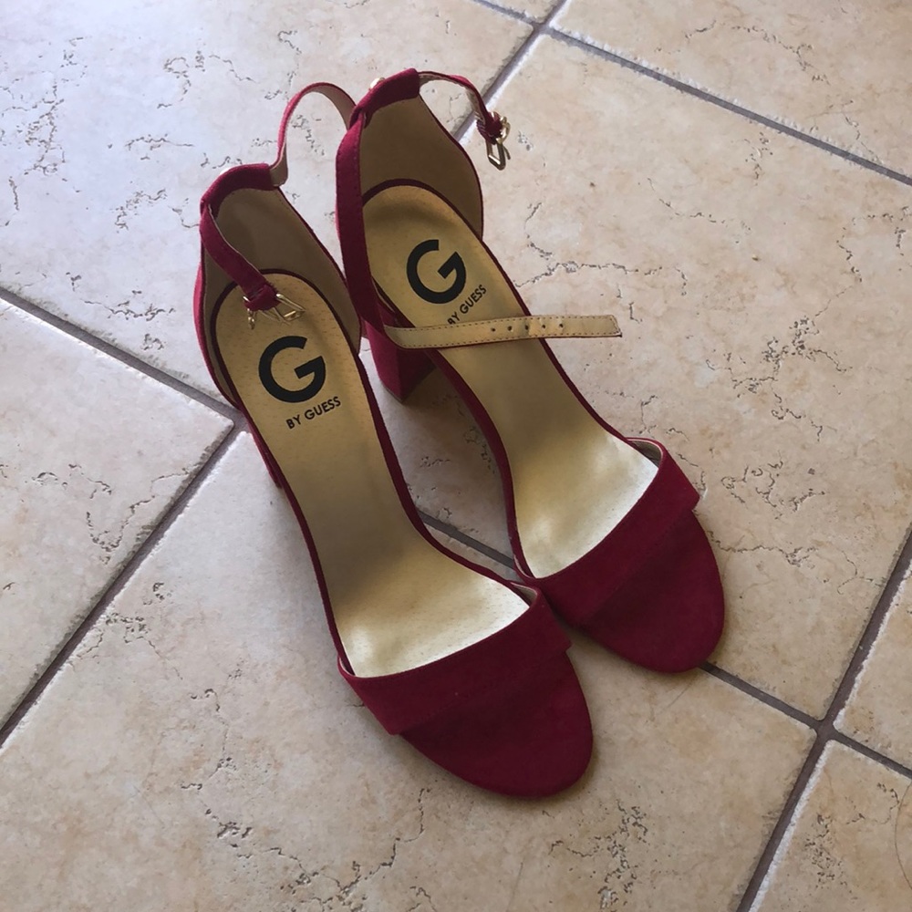 Red suede heels